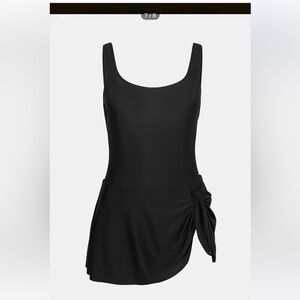 Black Skirt swimsuit with Side Knot-XL